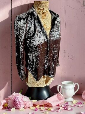 AMADI Anthropologie velvet top